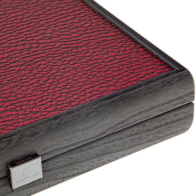 Rejsebackgammon Træ Kunstlæder Rød Manopoulos  30x20CM