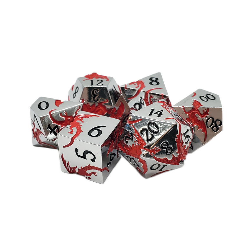 Rollespilsterninger Metal Silver Red Dragon