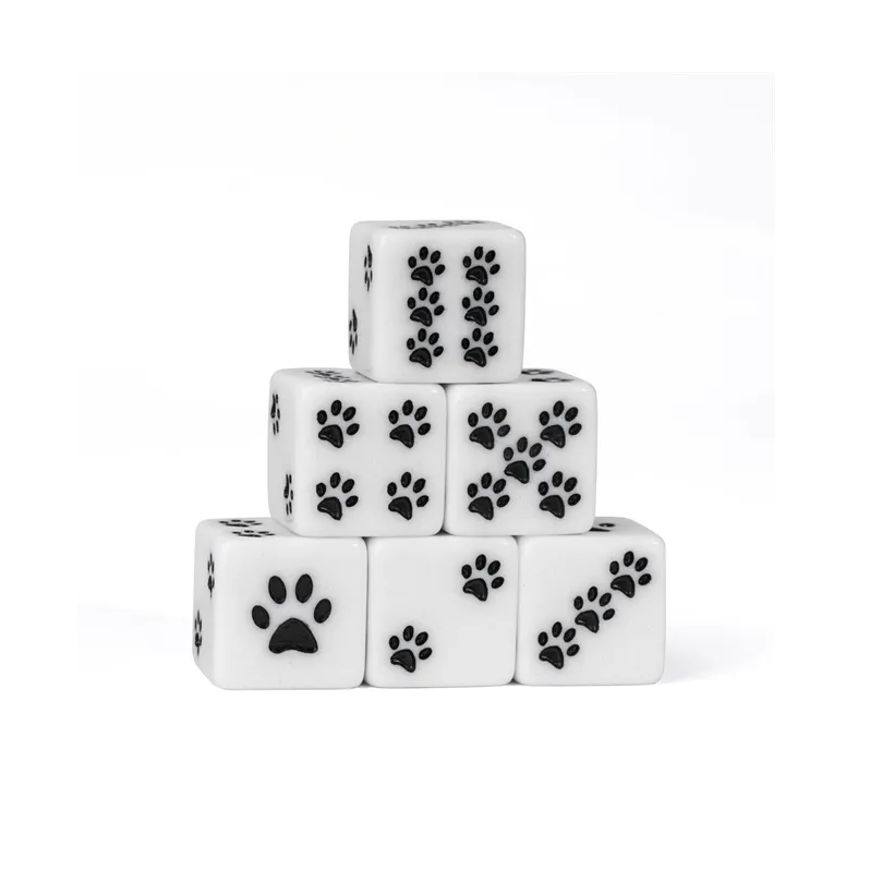 Terning Poter Hvid - 16 mm