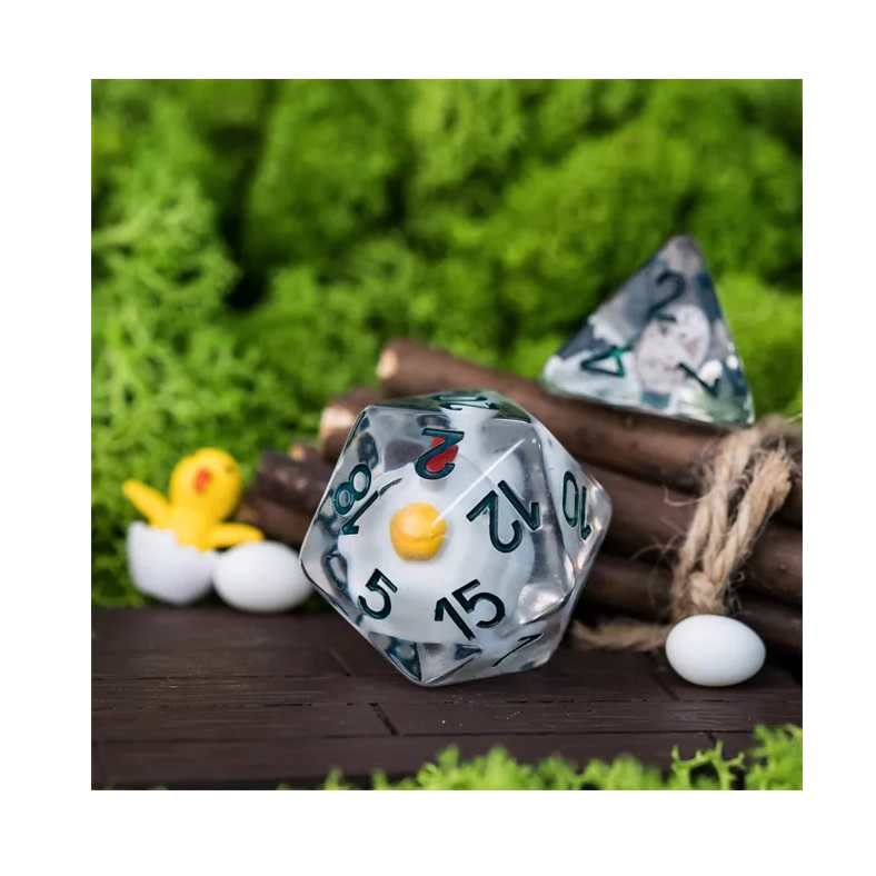Rollespilsterninger Resin Chicken Med Stor D20