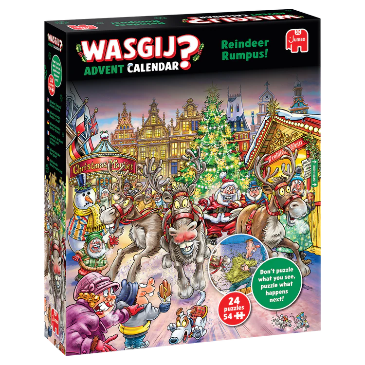 Puslespil  Wasgij Advent Calendar Reindeer Rumpus 24x54 brikker
