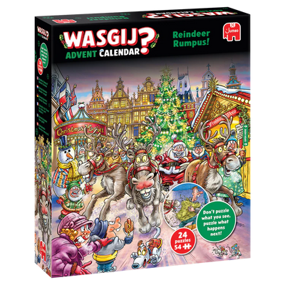 Puslespil  Wasgij Advent Calendar Reindeer Rumpus 24x54 brikker