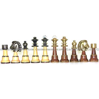 Klassiske messing skakbrikker (127 mm)