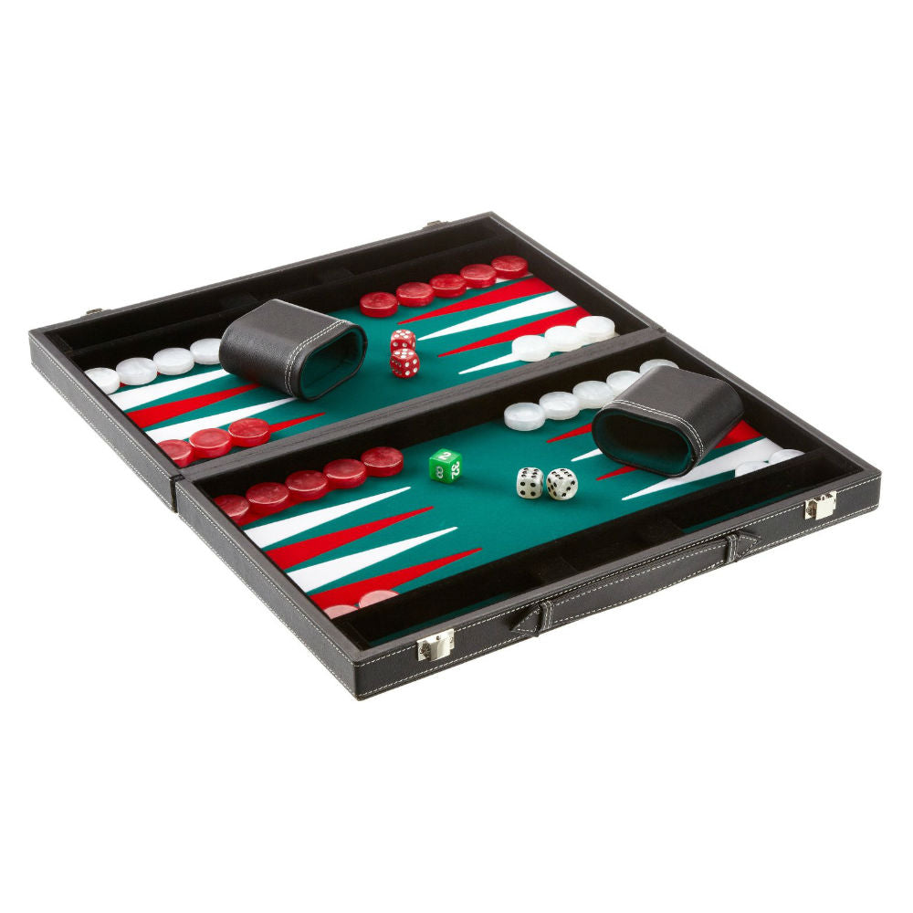 38 cm grøn/rød backgammon