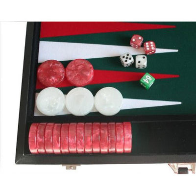 38 cm grøn/rød backgammon