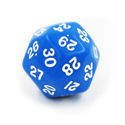 30-sidet blå terning (33 mm)