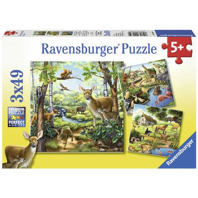 Forest / Zoo / Animals - 3 x 49 brikker