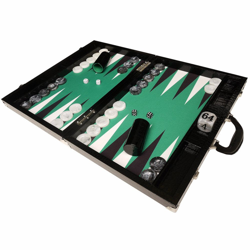 54 cm sort krokodille backgammon