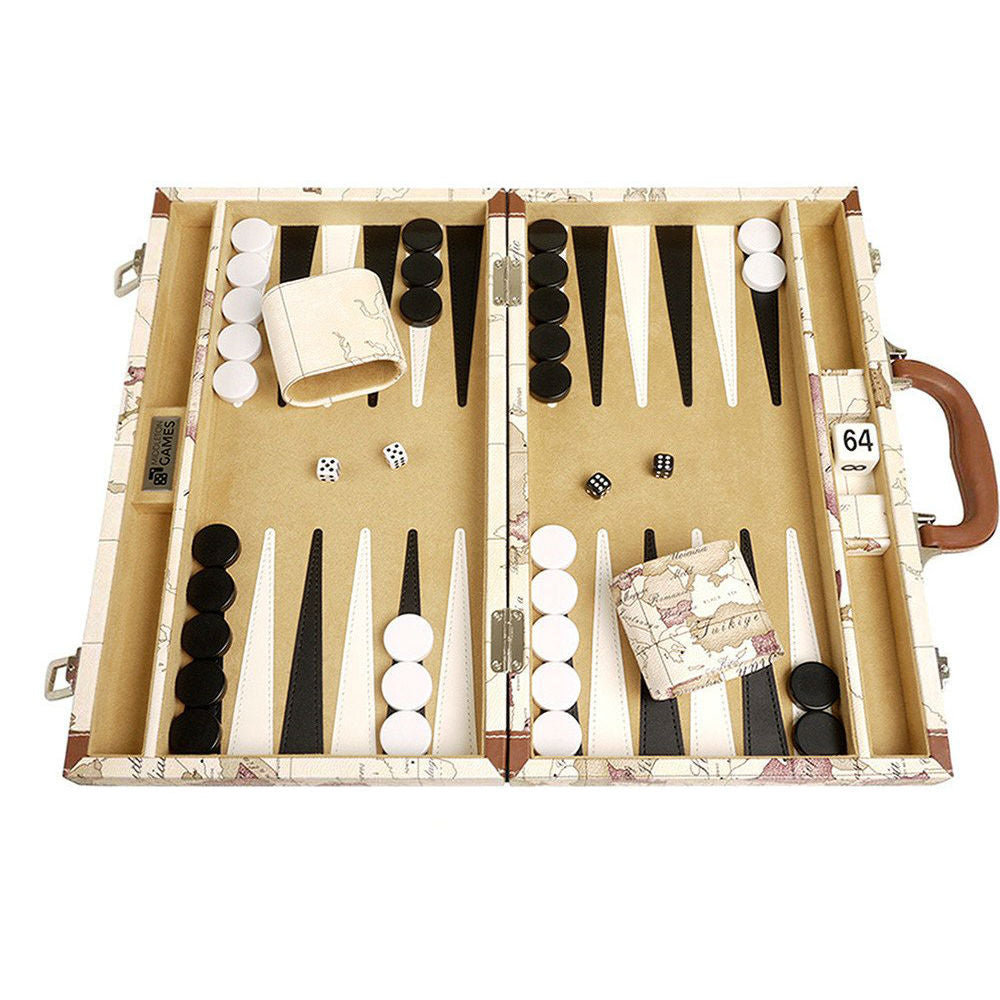 38 cm lys verdenskort backgammon