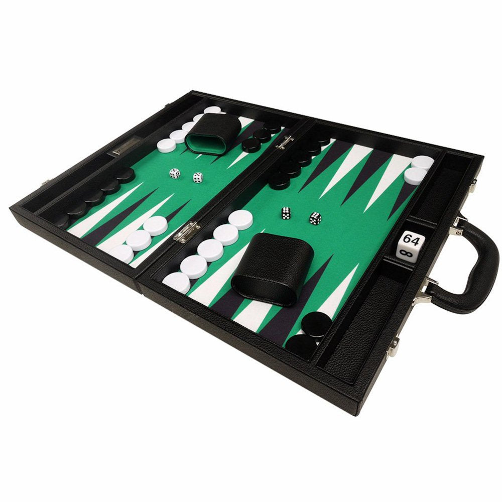 40 cm grøn luksus backgammon