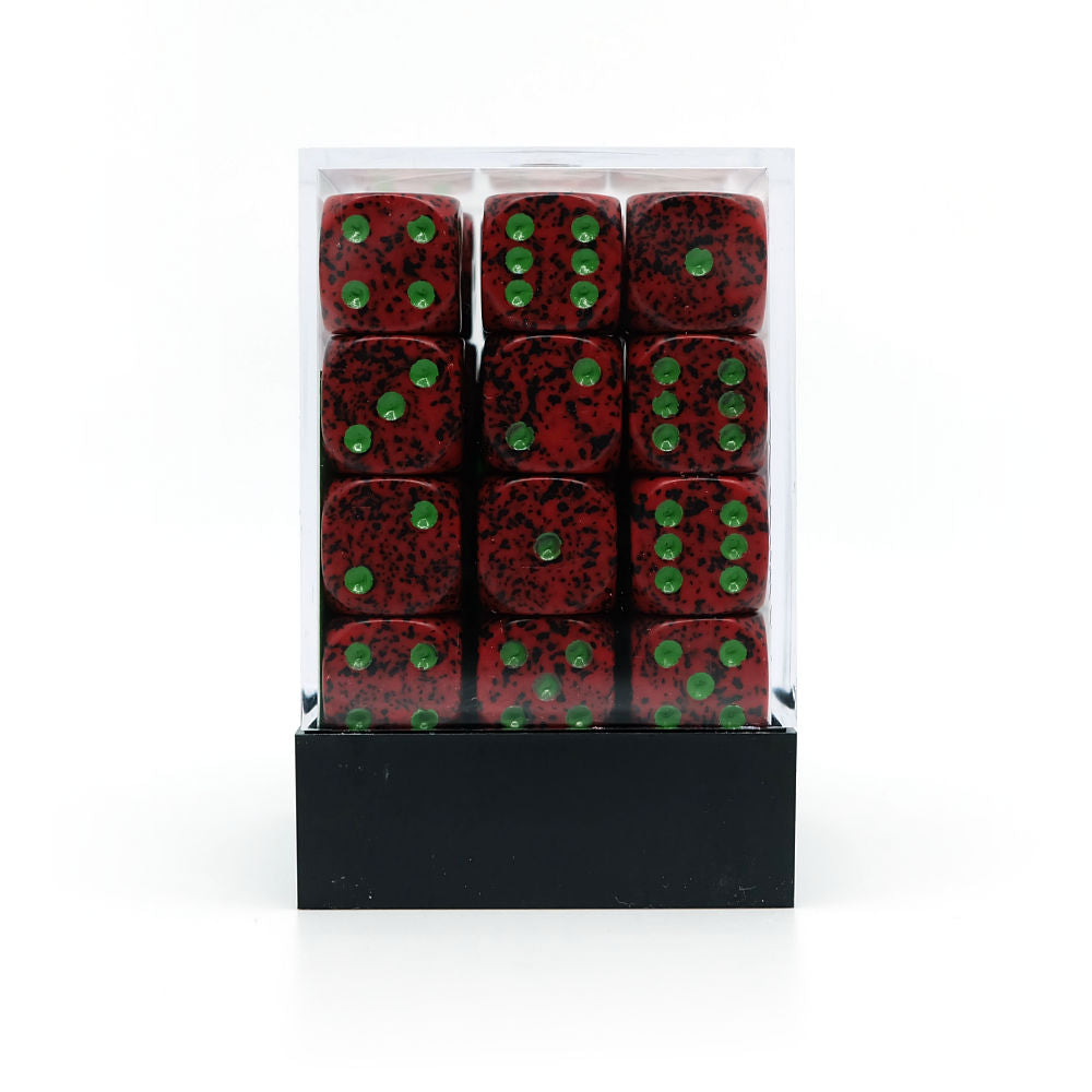 36 stk speckled strawberry terninger (12 mm)