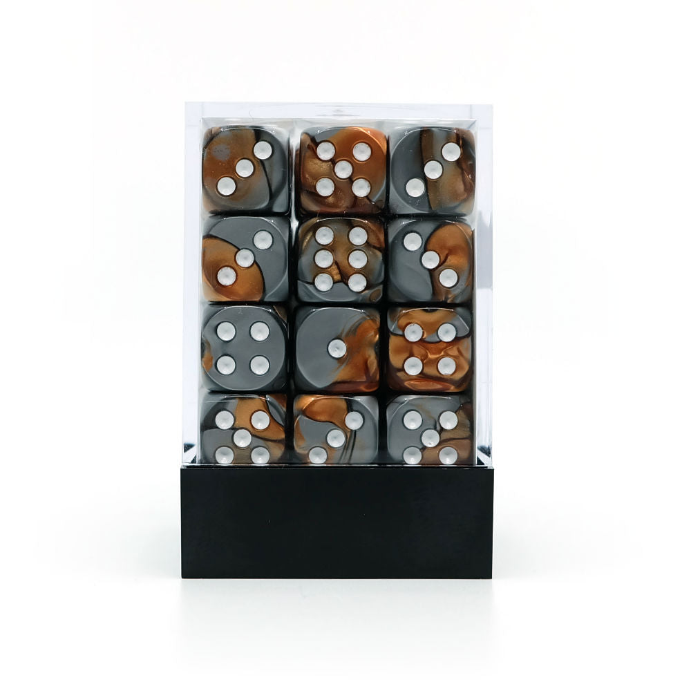 36 stk gemini kobber/steel terninger (12 mm)