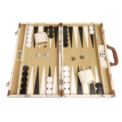 46 cm Atlas/hvid backgammon