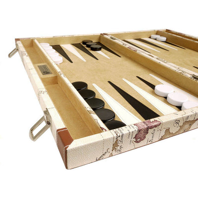 46 cm Atlas/hvid backgammon