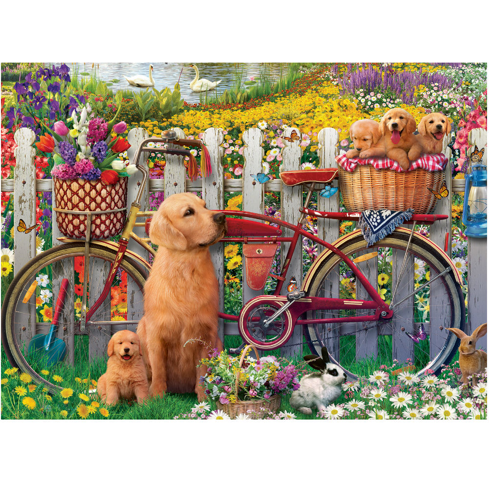 Cute Dogs in the Garden - 500 brikker