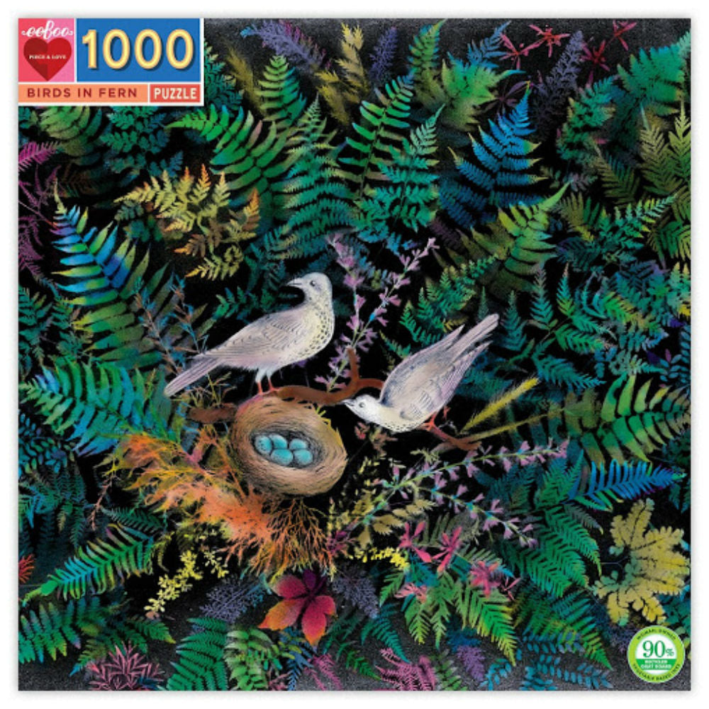 Birds in Fern - 1000 brikker