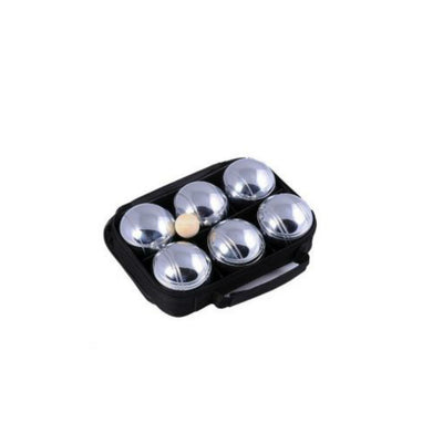 6 stk petanque-kugler i sort taske