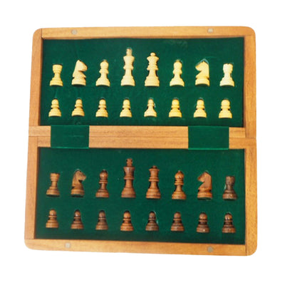 Magnetisk skaksæt i træ - 26 cm