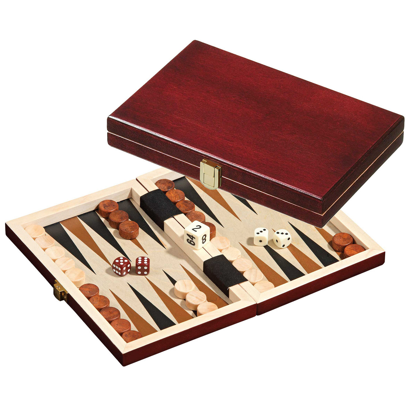 19 cm rejsebackgammon i ahorn/poppel