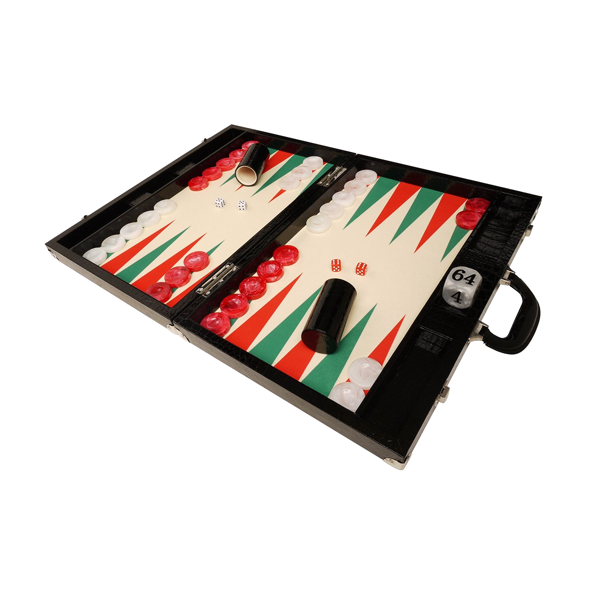 54 cm Krokodille Cream/Rød/Grøn Backgammon