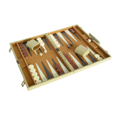 38 cm Beige Luksus Backgammon