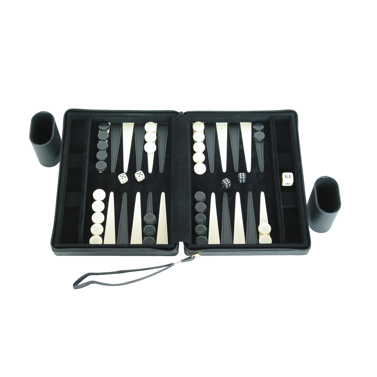 23 cm Rejse Backgammon Magnetisk Sort