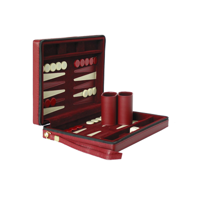 23 cm Magnetisk Rejse Backgammon Rød