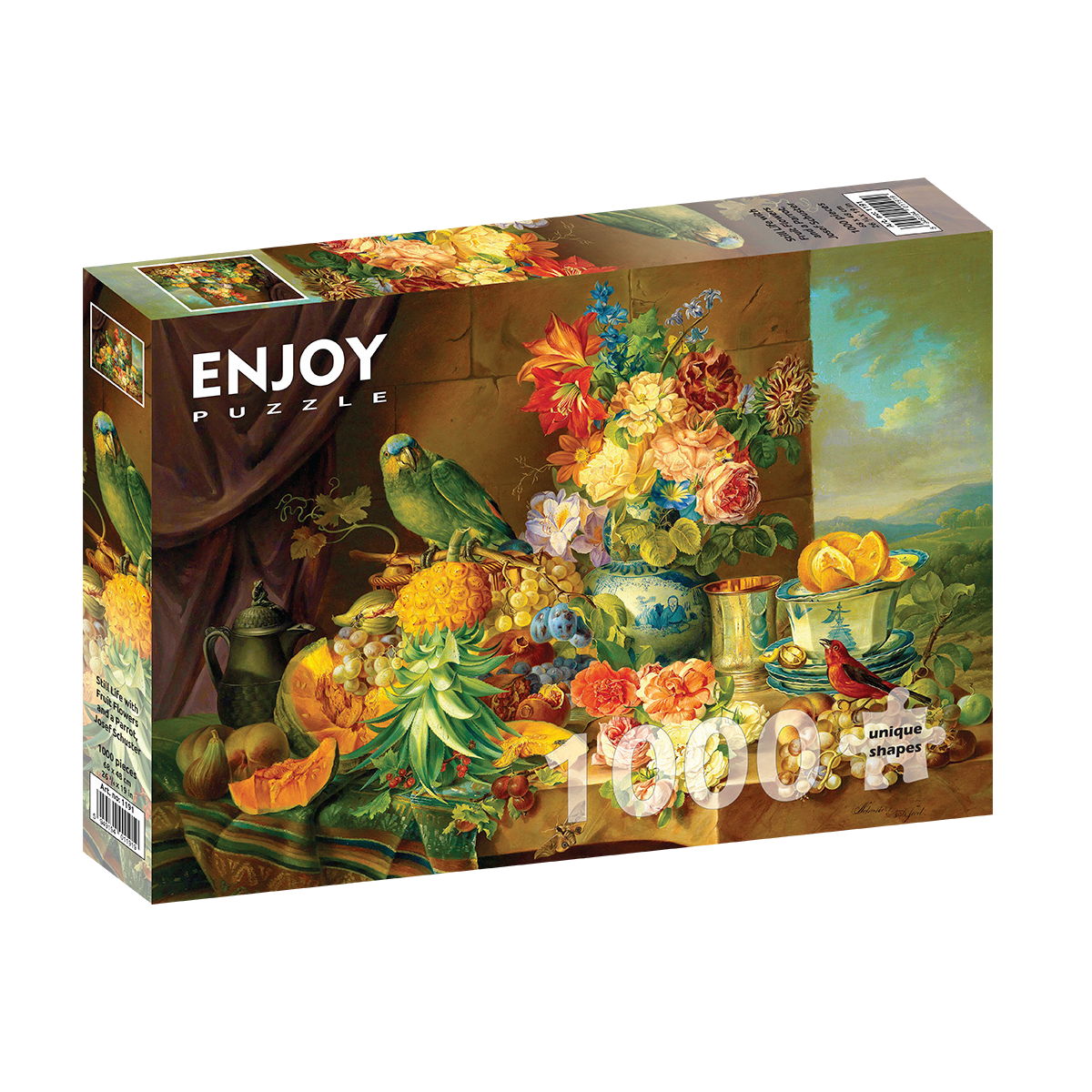 Still Life with Fruit, Flower and Parrot - 1000 brikker