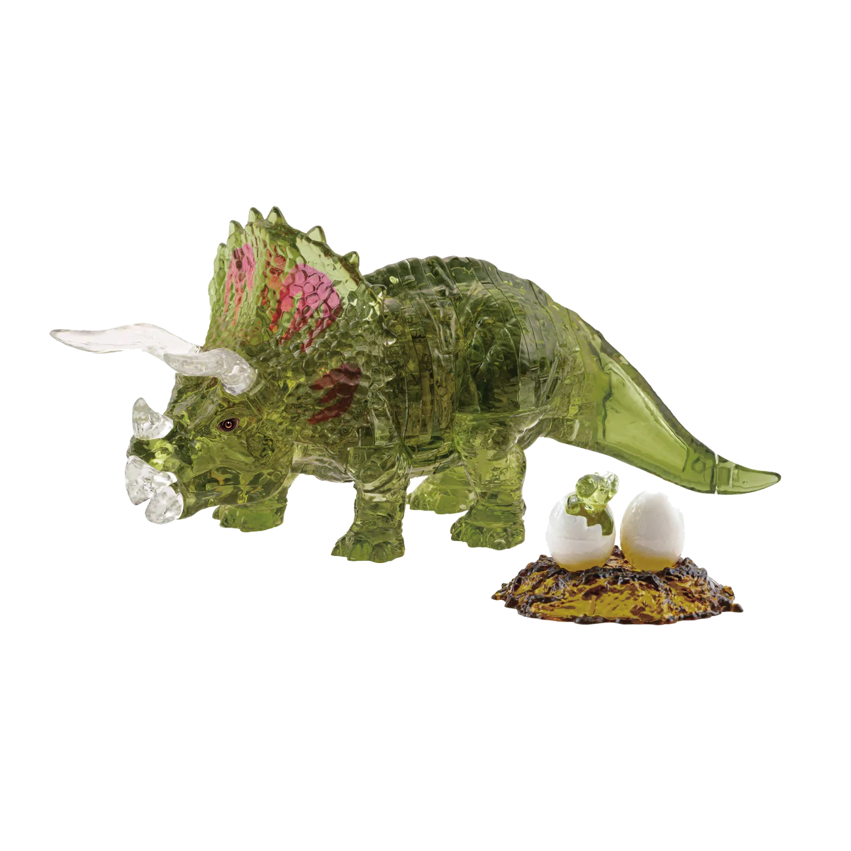 Grøn Triceratops - 3D Crystal
