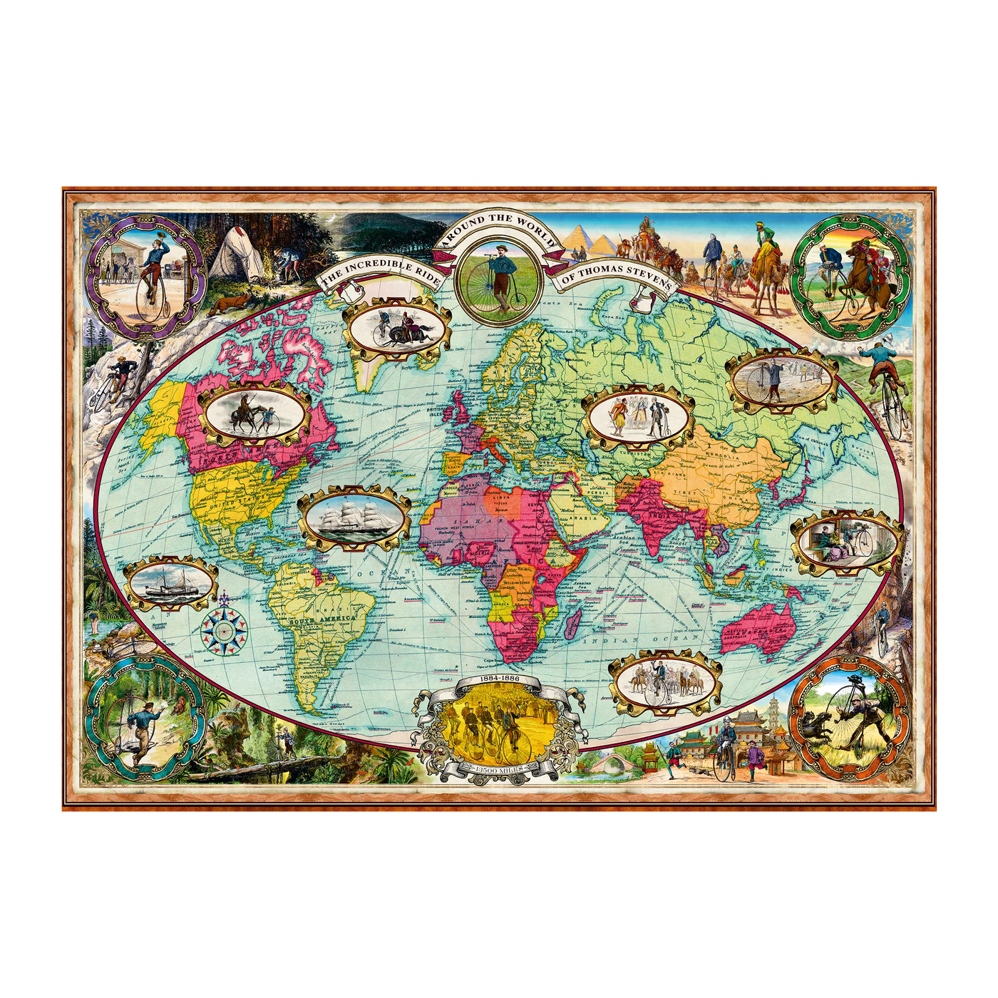Bicycle Ride Around the World - 1000 brikker