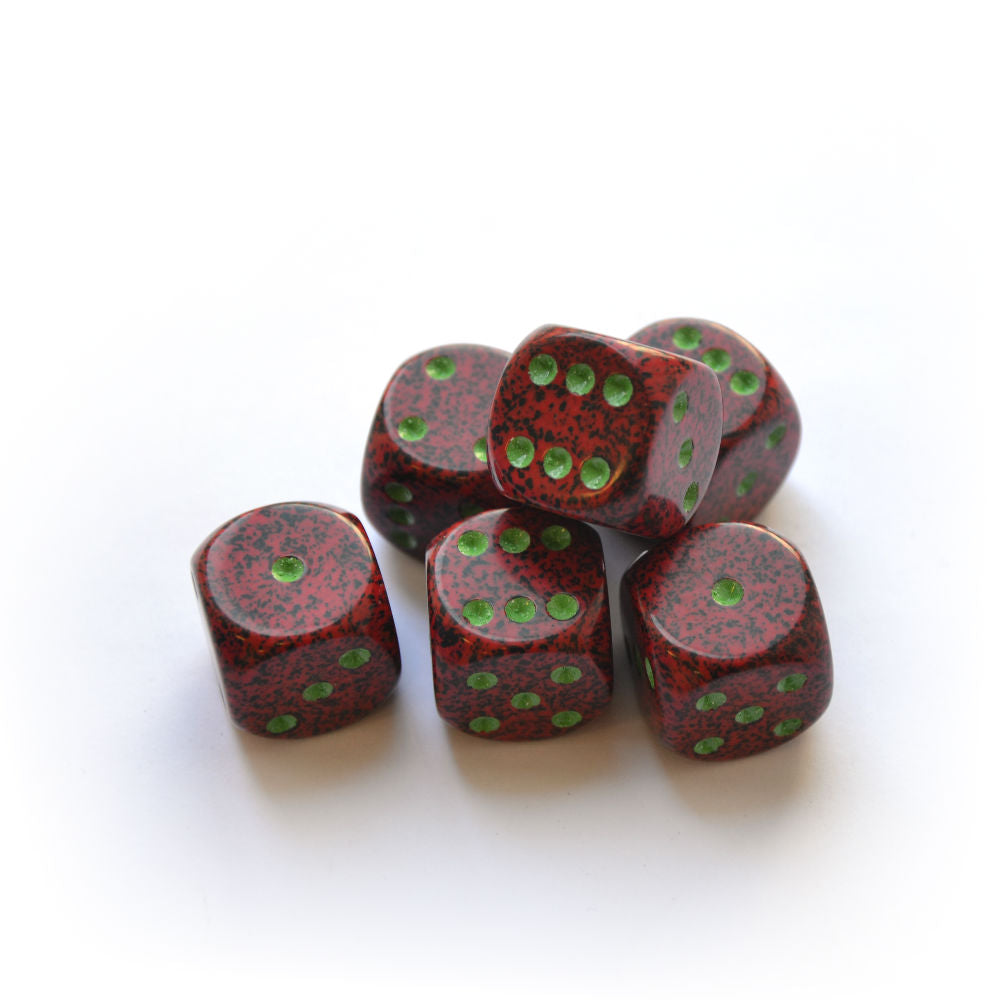 Speckled rød terning (22 mm)