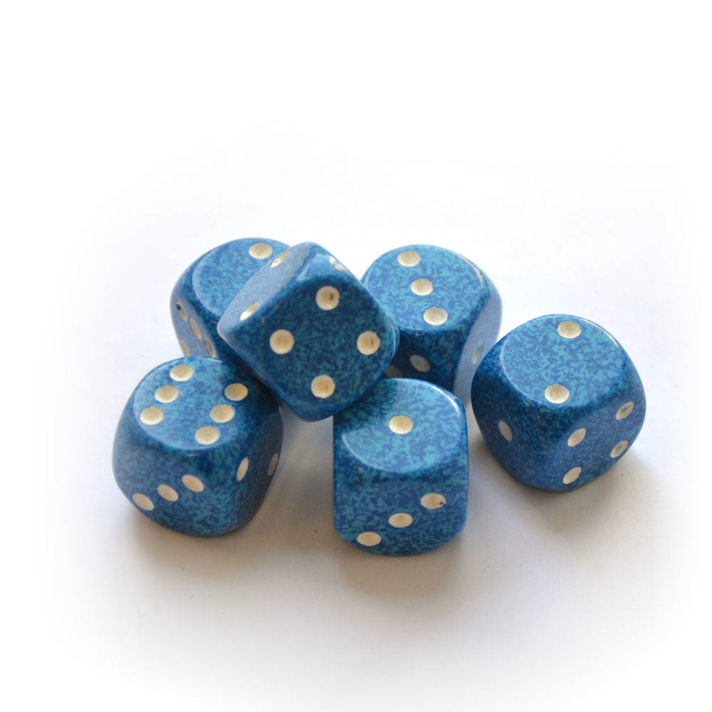 Speckled blå terning (22 mm)